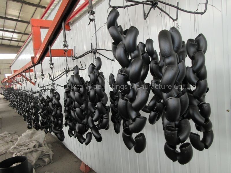 Phụ kiện hàn mông 1/2 'màu đen P245GH Thép carbon 45 độ Bán kính dài khuỷu tay